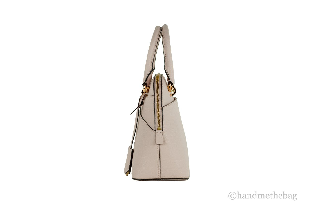 Michael Kors Jet Set Travel Medium Powder Blush Leather Dome X Cross Satchel Bag